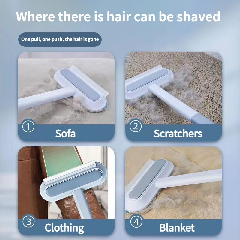 Pet Hair Removal Set Tool Reusable Static Removal Gloves Double-Sided Grooming Gloves Remove Dog Cat Hair Carpets Sofa Cleaner